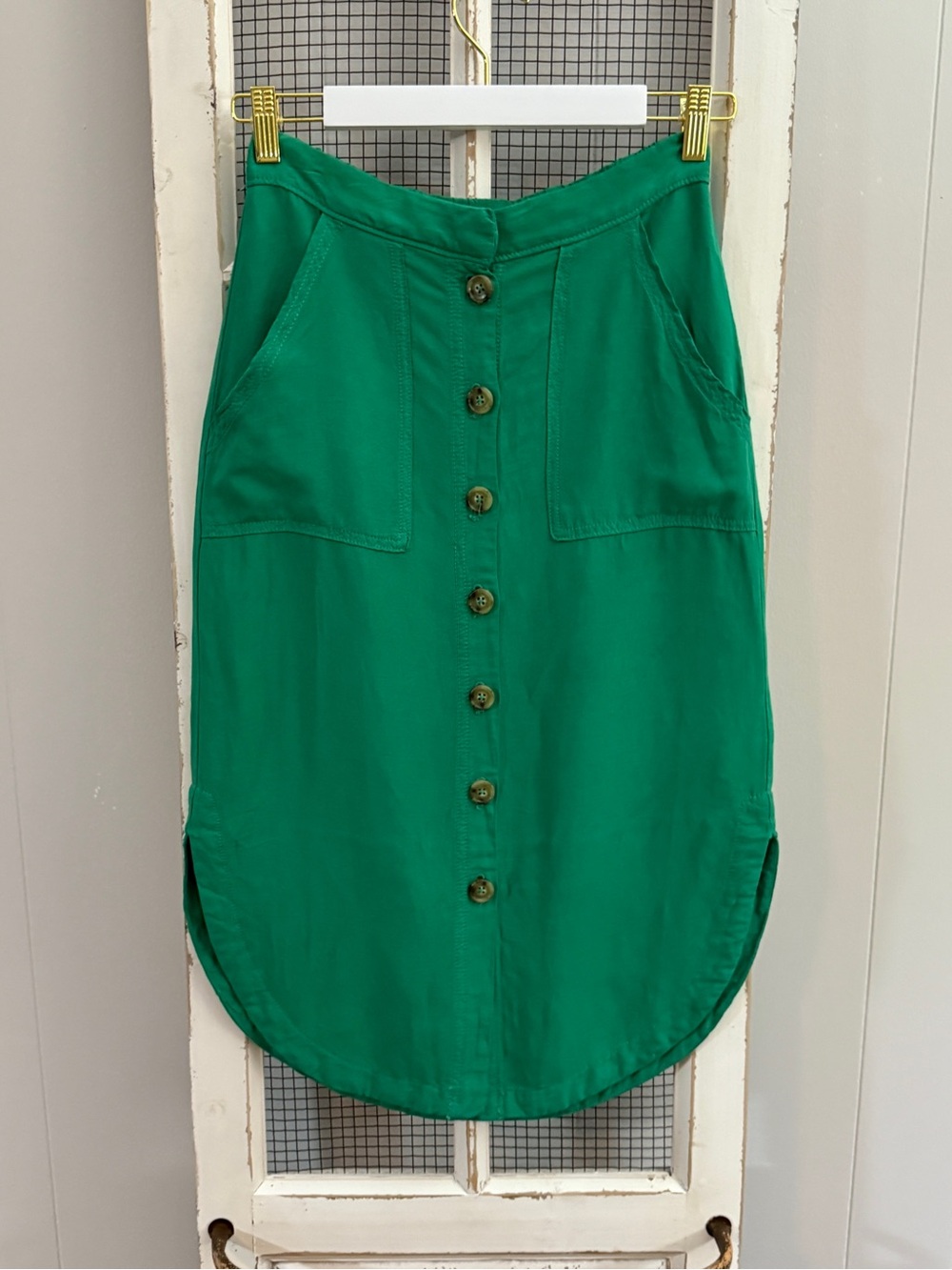 Anthropologie 9-H15 STCL Button Down Utility Midi Skirt